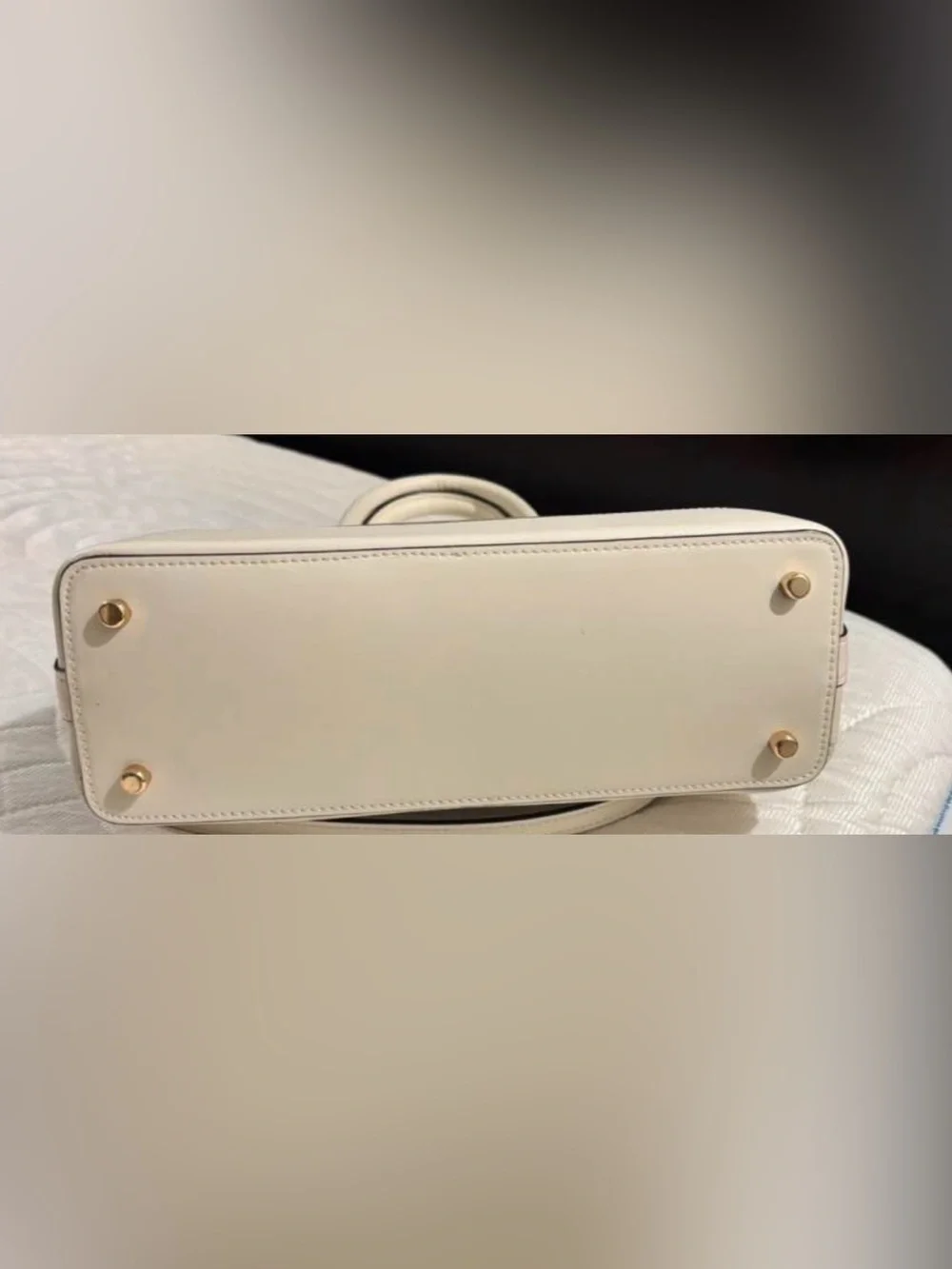 Coach Khaki Monogram Dome Satchel with Chalk Trim